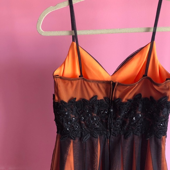 Beautiful Orange and Black Formal Dress - Picture 8 of 11
